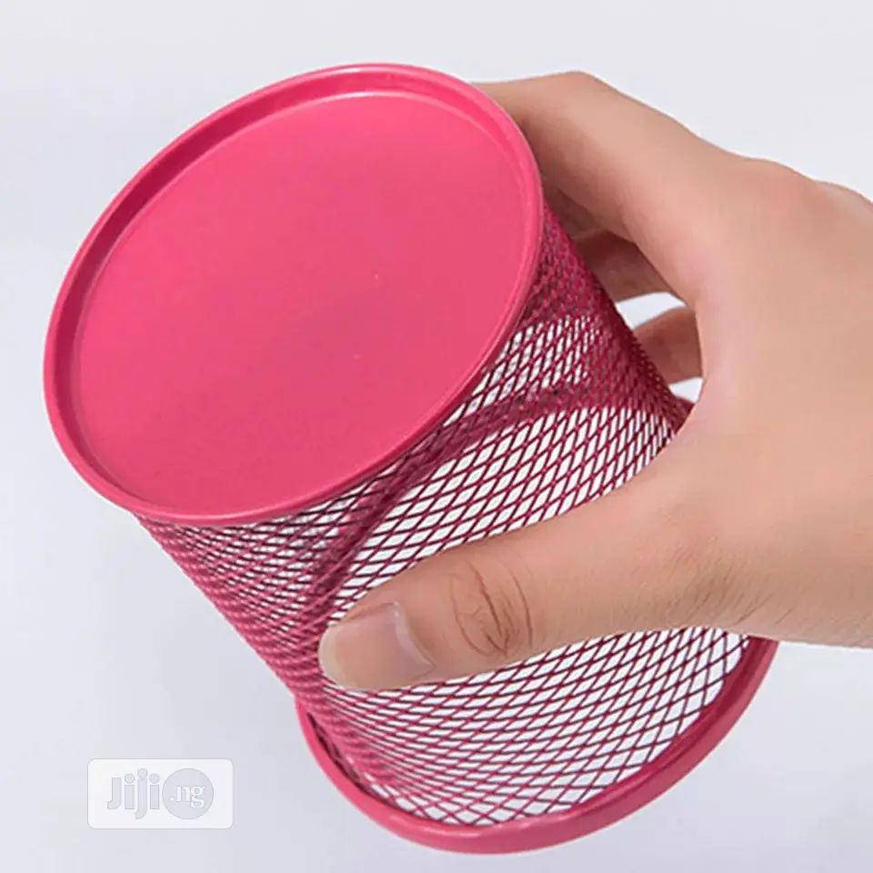 10cm Mesh Metal Pen Pencil Brush Pot Holder Storage Containe