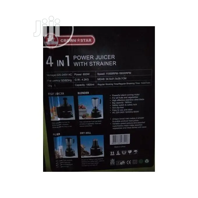Master Chef 4 in 1 Juicer and Blender With Filter 600watts
