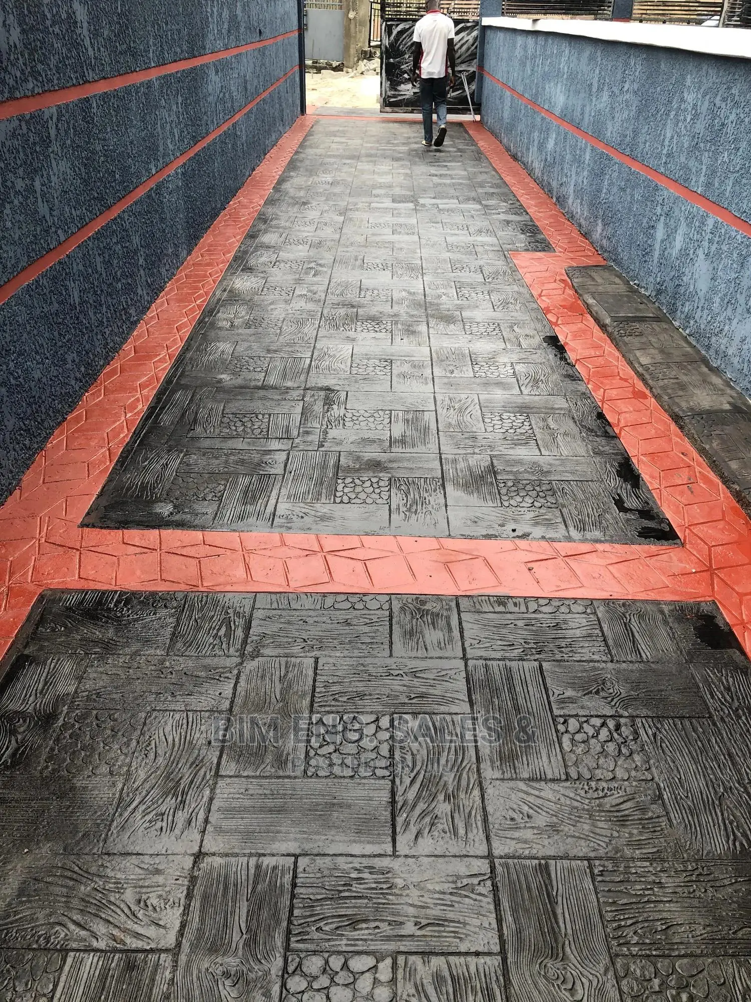 New Floor Design Compound Stamped Concrete Colored