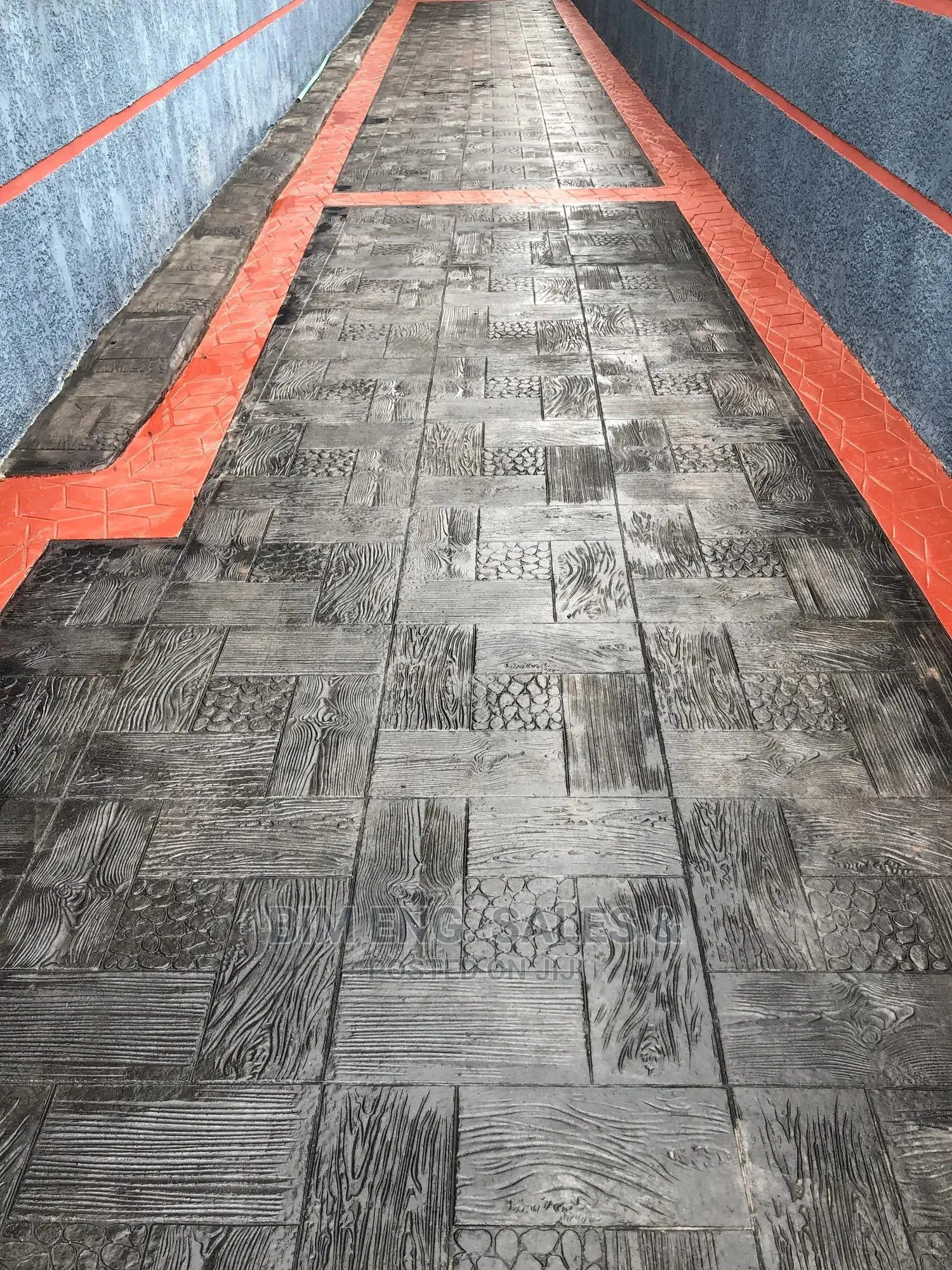 Colored Stamped Concrete Floor Design Compound Polishing