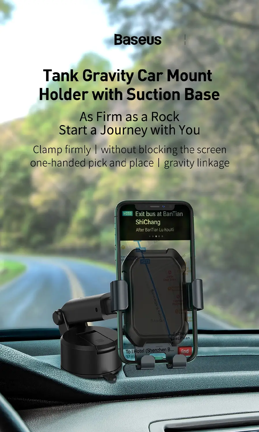 Baseus Car Phone Holder Universal Gravity Phone Mount