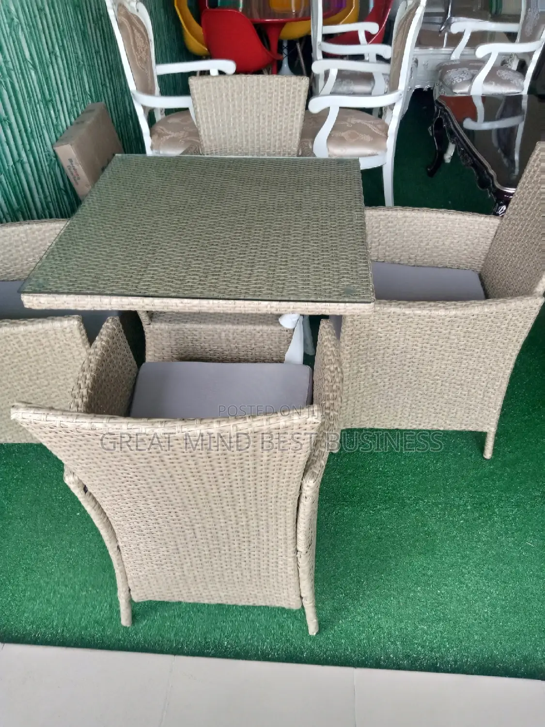 Out Door Cain Chairs and Table