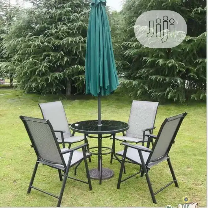 Outdoor Chairs, Table and Umbrella