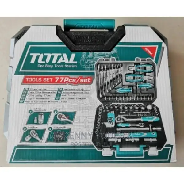 Total Tools Box Socket Set - 77 Pieces