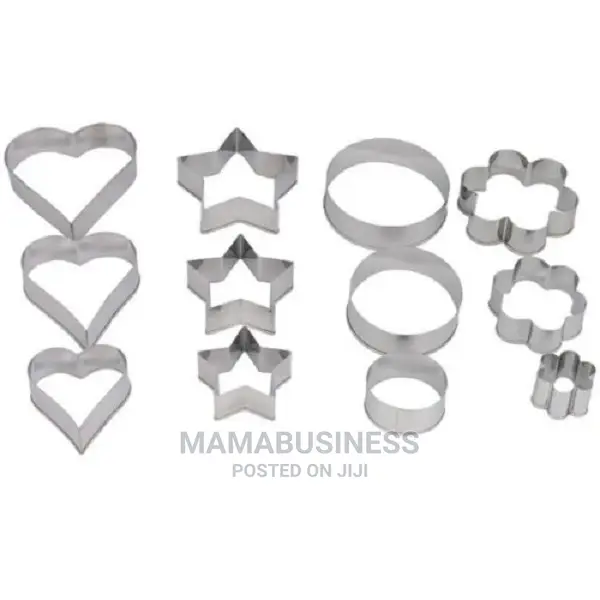 4 Shapes - 12 Piece Stainless Steel Cookie Cutter