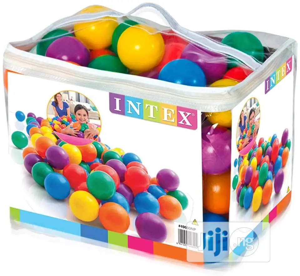 Intex 3-1/8" Fun Ballz - 100 Multi-Colored Plastic Balls, Fo