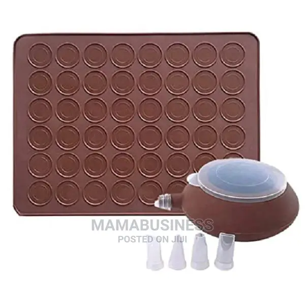 48 Capacity Silicon Mat Macaron Baking Mold Kit With Nozzles