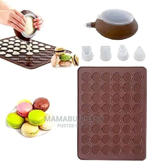 48 Capacity Silicon Mat Macaron Baking Mold Kit With Nozzles