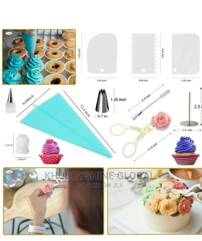 118 Pcs/Set Cake Turntable Piping Tip Nozzle Pastry Bag Set
