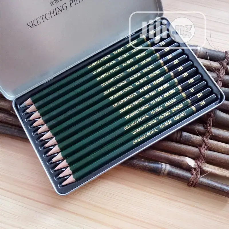 12 Pcs/Box Standard Pencil 3h-9b Stationey Sketch Drawing