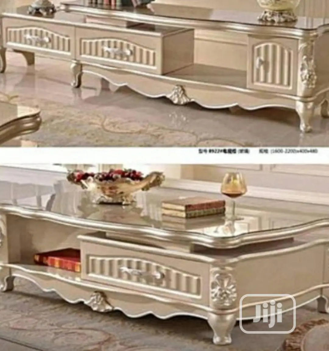 Executive Imported Royal Glass Set Tv Stand Center Table