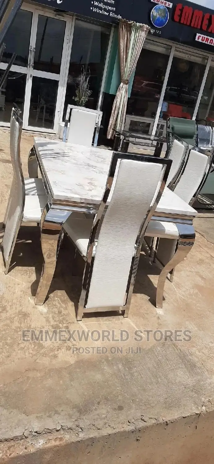 Marble Dinning Set With Six Chairs