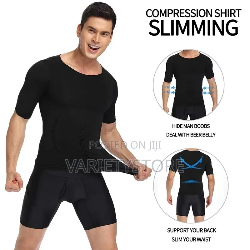 Mens Body Shaper Slimming T-Shirt