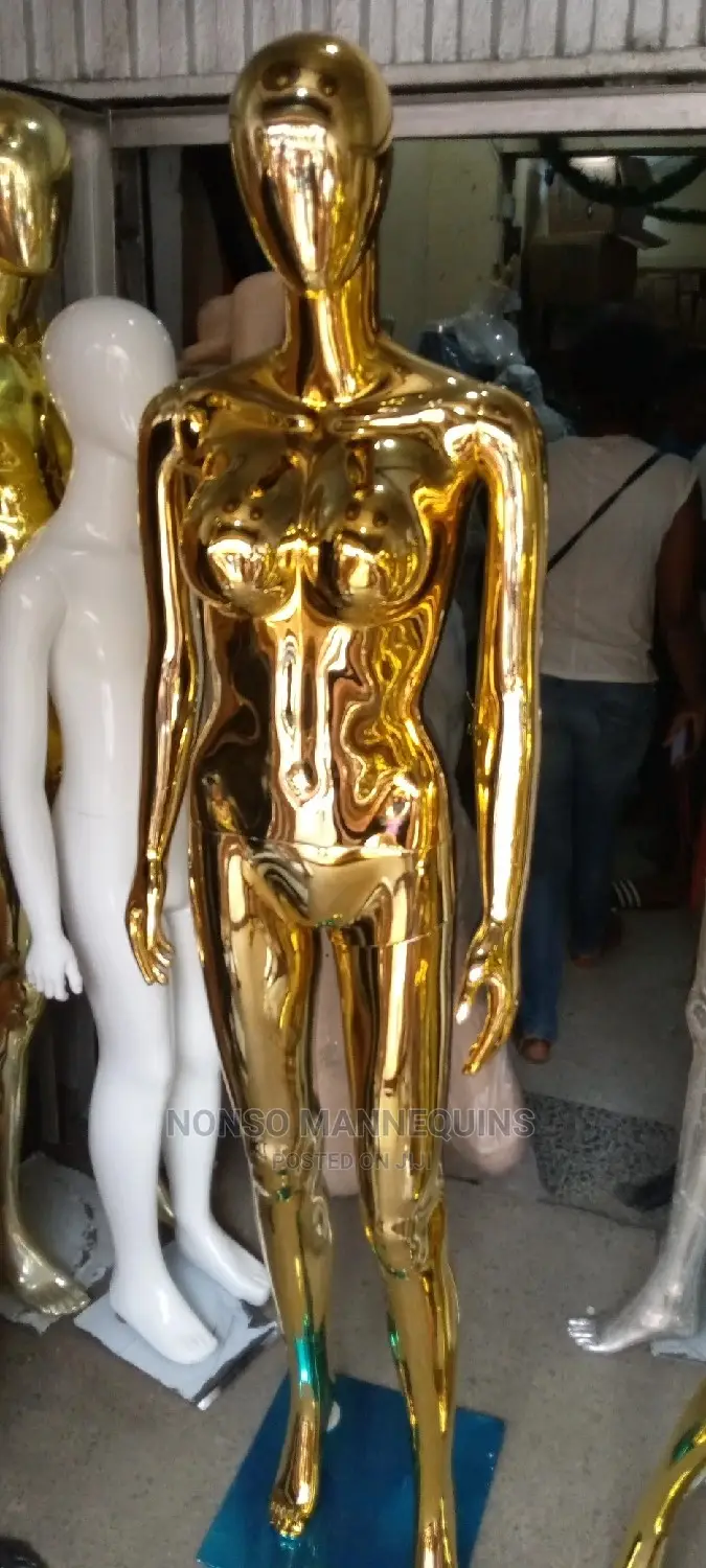 Gold Chrome Female Busty Mannequins