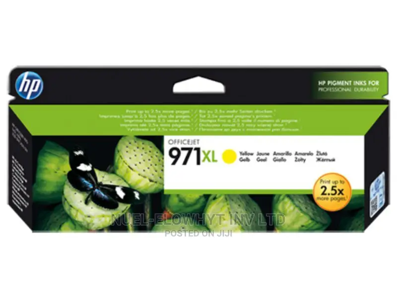 HP 971XL High Yield Yellow Original Ink Cartridge, CN628AM