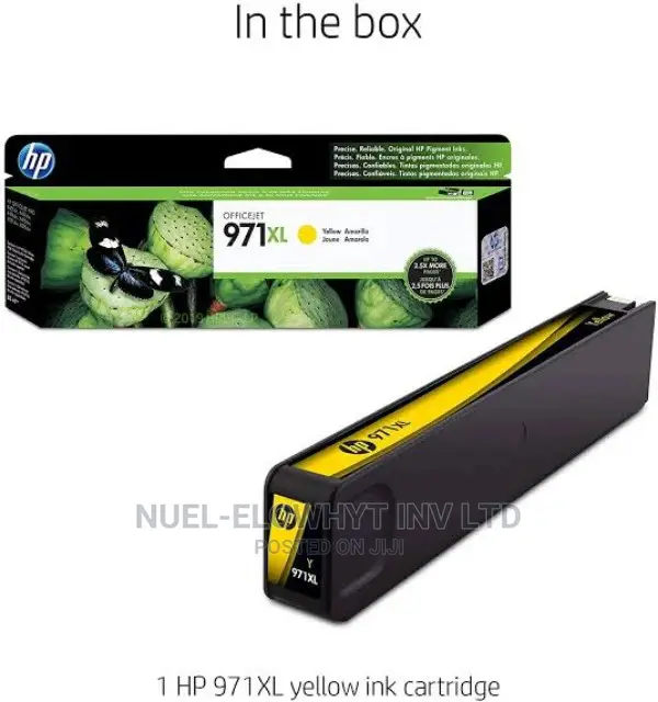 HP 971XL High Yield Yellow Original Ink Cartridge, CN628AM