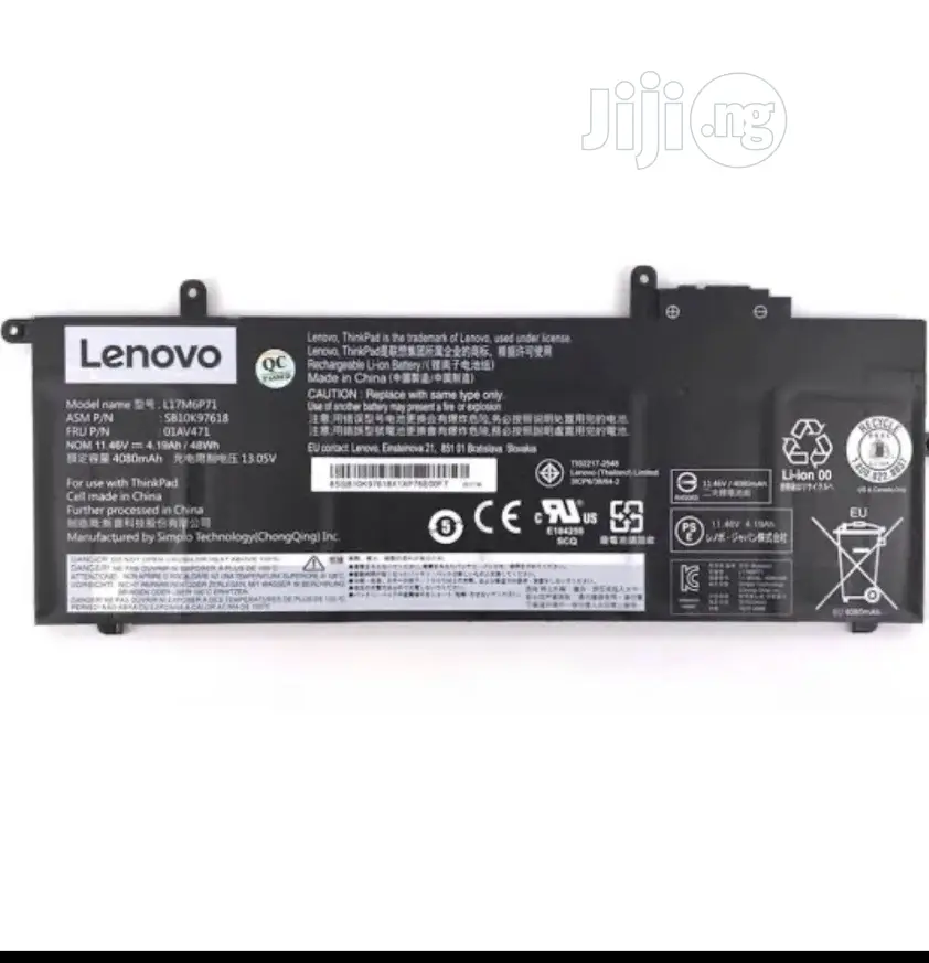 Lenovo Thinkpad X280 A285 Series Battery (L17L6P71)