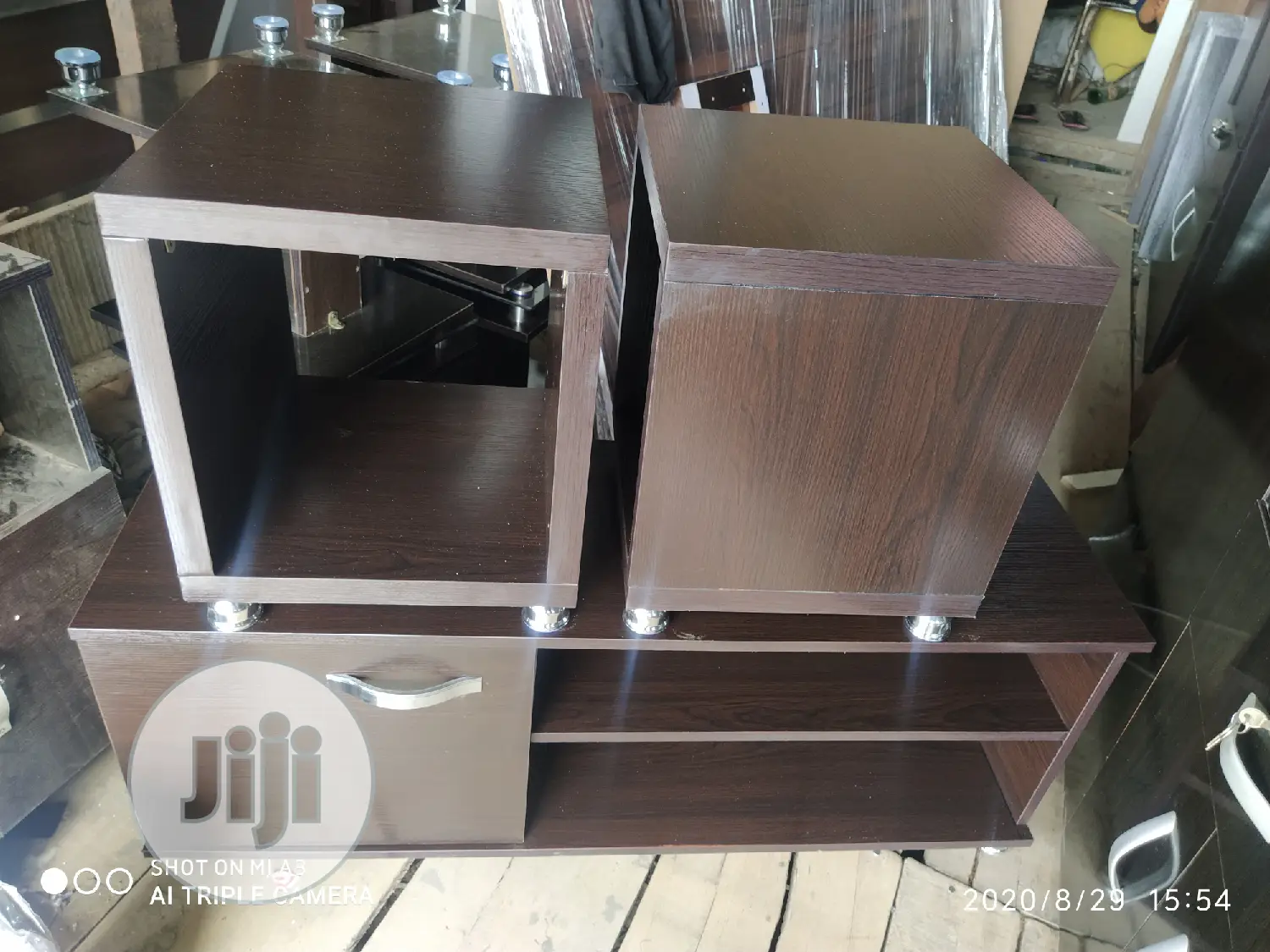 Modern Tv Console and Side Stools