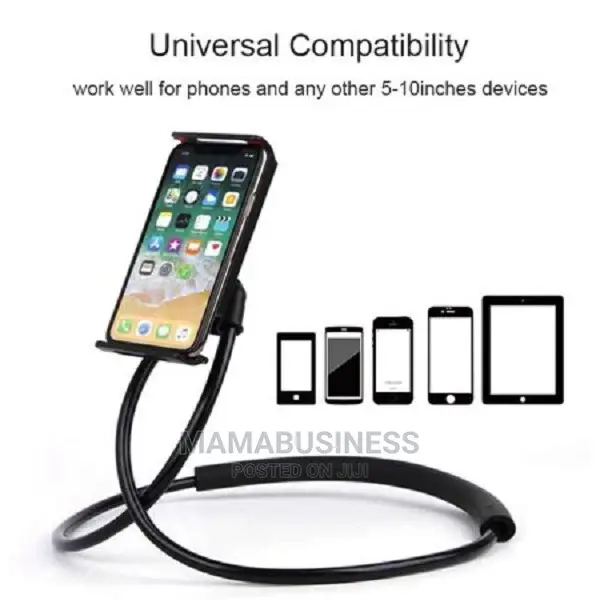 Adjustable Hanging on Neck Cell Phone Mount Holder - Black
