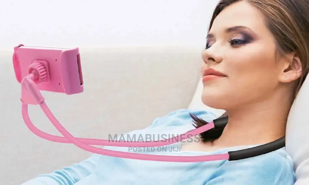 Adjustable Hanging on Neck Cell Phone Mount Holder - Pink