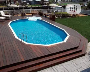 Above Ground Pool Deck Construction With Above Round Pool