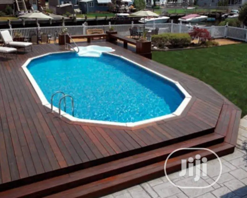 Above Ground Pool Deck Construction With Above Round Pool