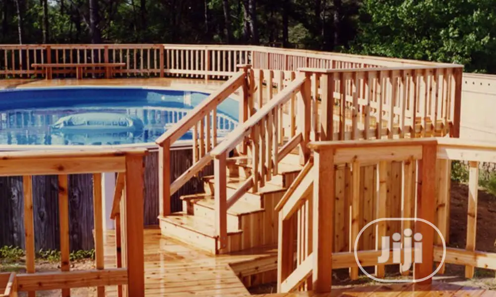 Pressure Treated Wood Above Ground Pool Deck Construction
