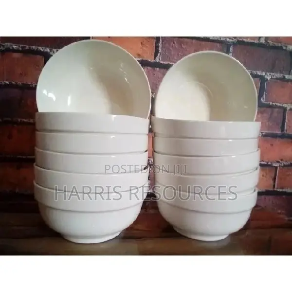 12 White Glass Soup Plates
