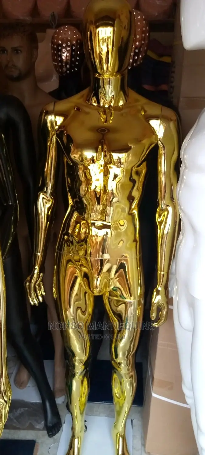 Male Gold Chrome Full Body Mannequins