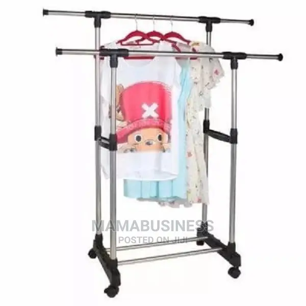 Adjustable Double Pole Stainless Clothes Hanger and Drying R