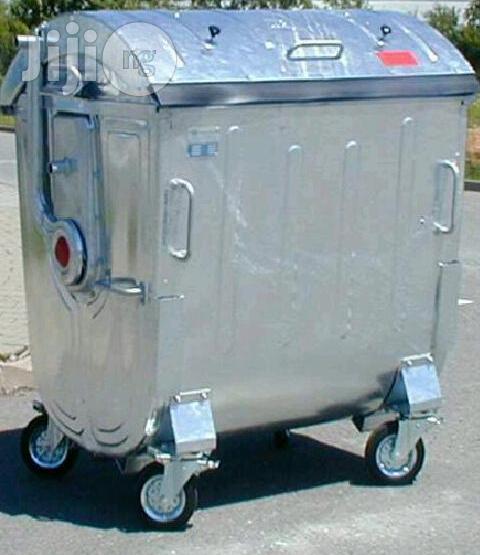1100 Litre Galvanized Metal Waste Container With Dome Lid