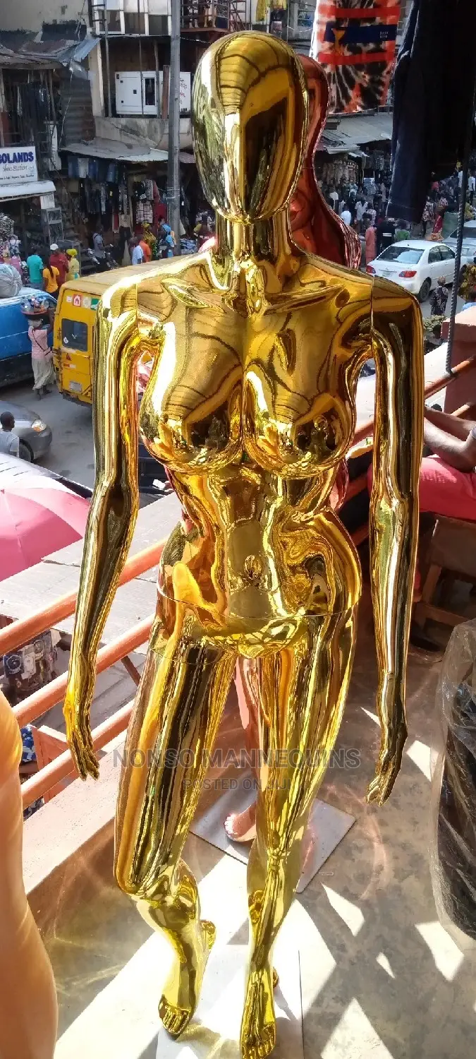 Female Busty Gold Chrome Display Mannequin