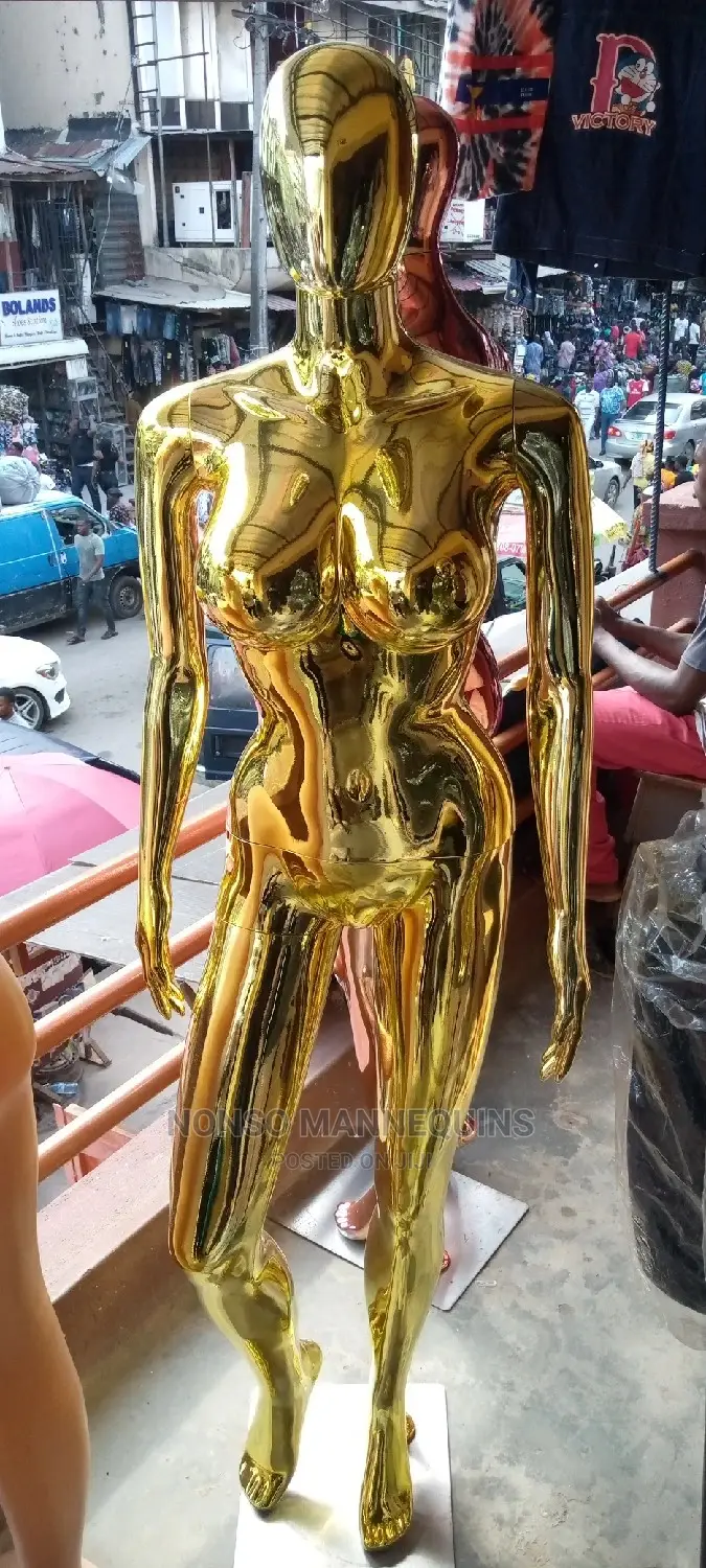 Female Busty Gold Chrome Display Mannequin