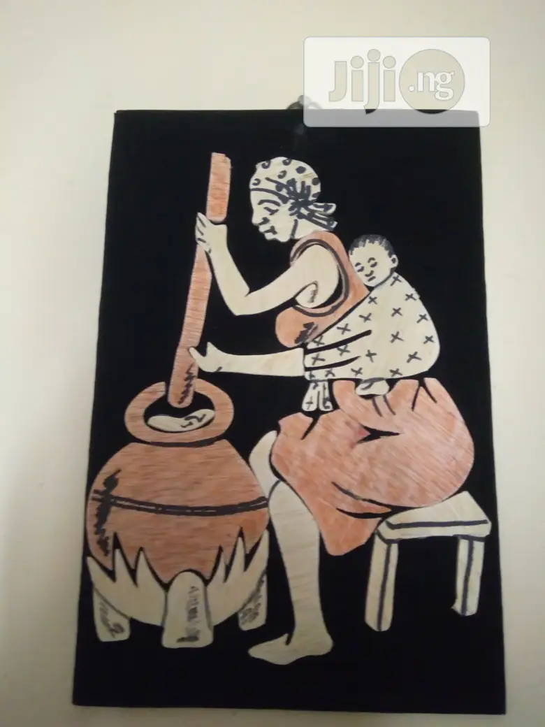 Handmade Artwork Of Hardworking African Mother