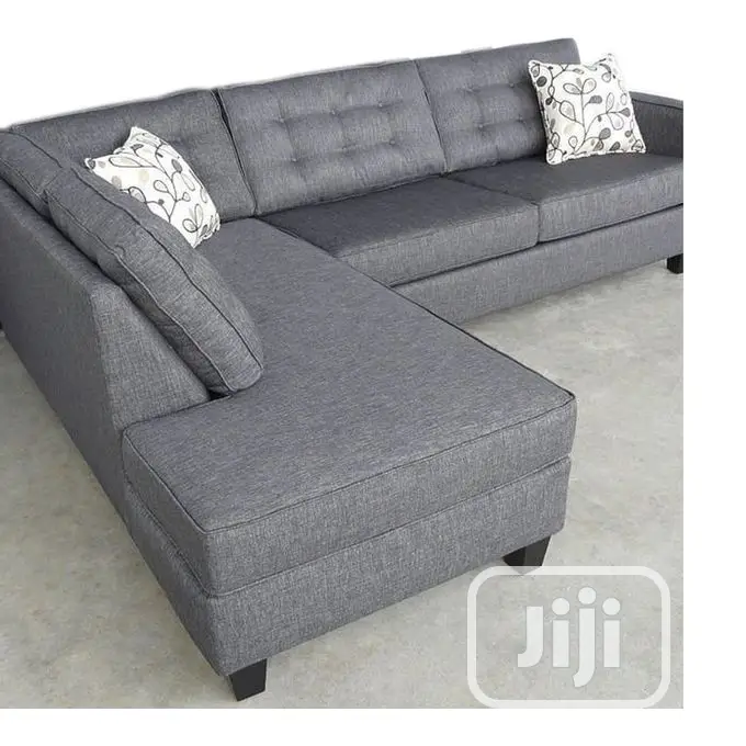 Quality Grey L Shaped Living Room Sofa Chair.