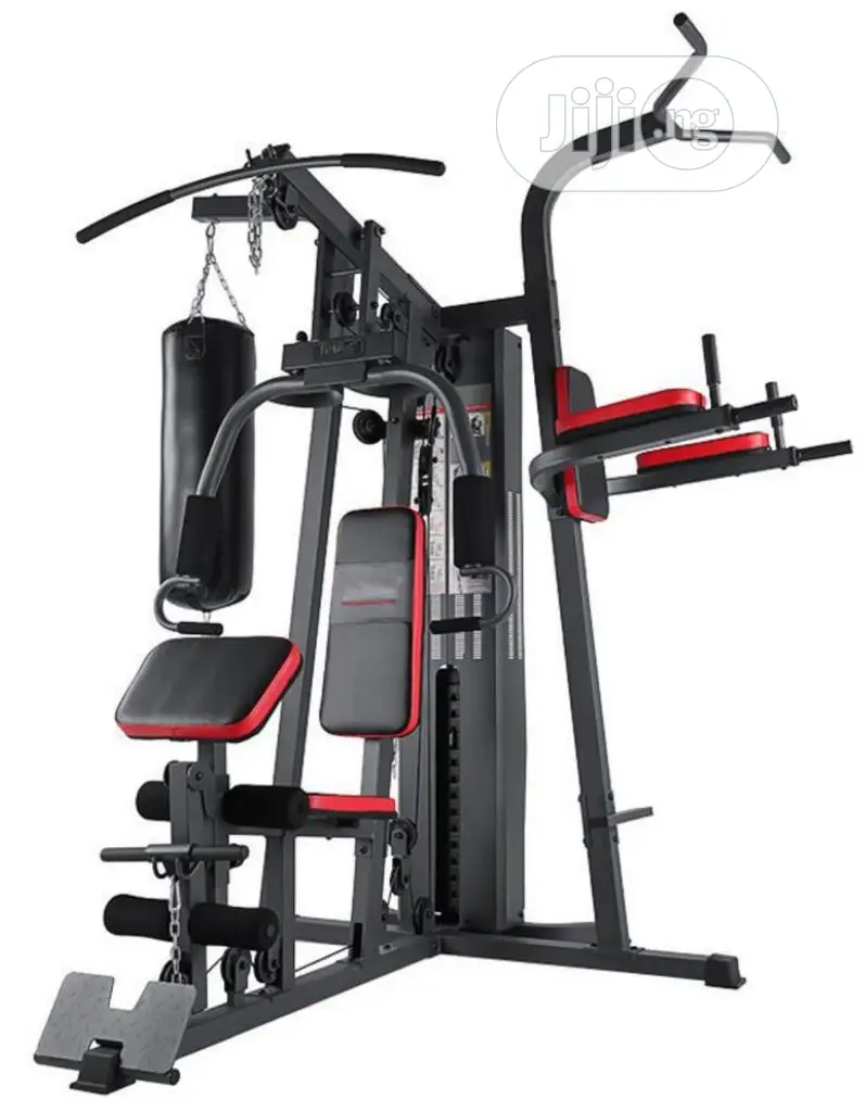 3 Station Home Gym With Punching Bag