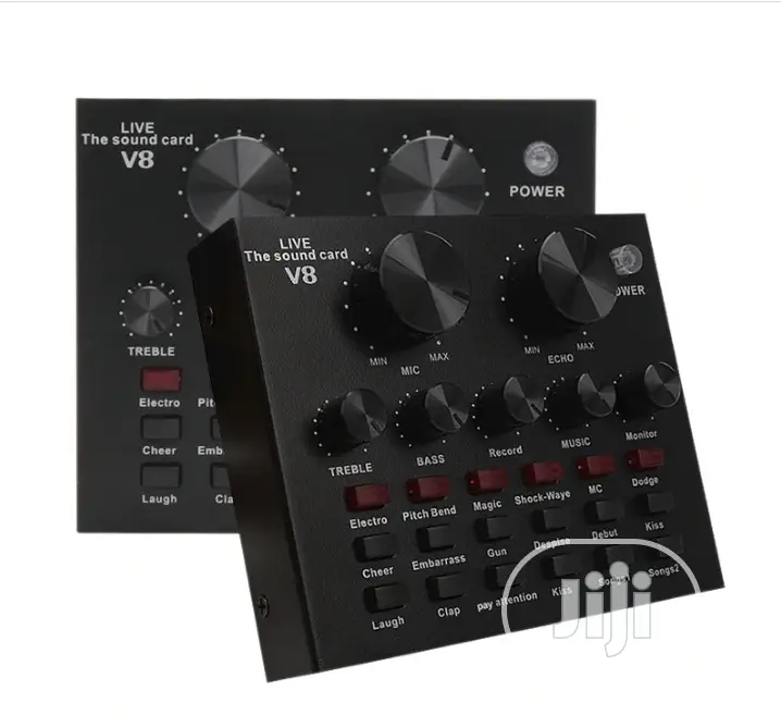 V8 Sound Card Audio Set Interface External Live Microphon