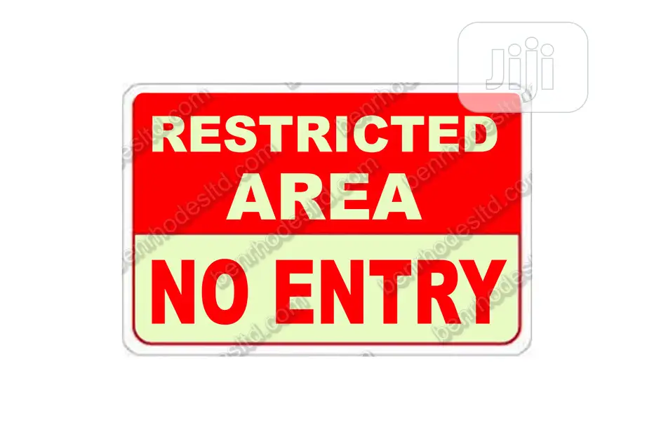 No Entry - Glow In The Dark (Benrhodes Nigeria Limited)
