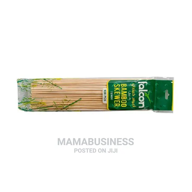 100 Falcon Bamboo Skewers 12 Inch Wood Wooden BBQ Sticks