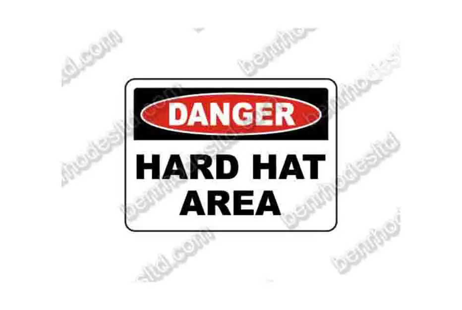 Danger - Hard Hat Area Sign (Benrhodesltd.Com)