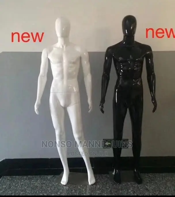 Glossy White and Glossy Black Egg Face Mannequins