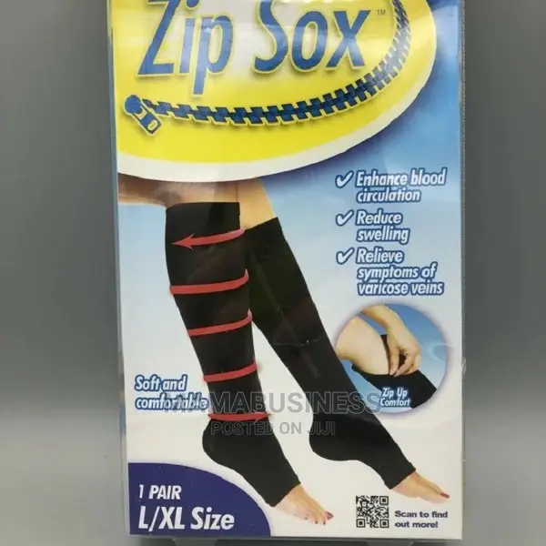Zip Sox Zip-Up Compression Socks - Black