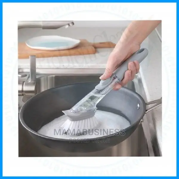 Kitchen Usable Long Handle Sponge With White Wok Brush