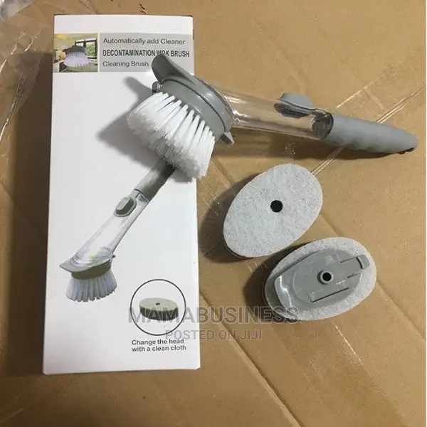 Kitchen Usable Long Handle Sponge With White Wok Brush