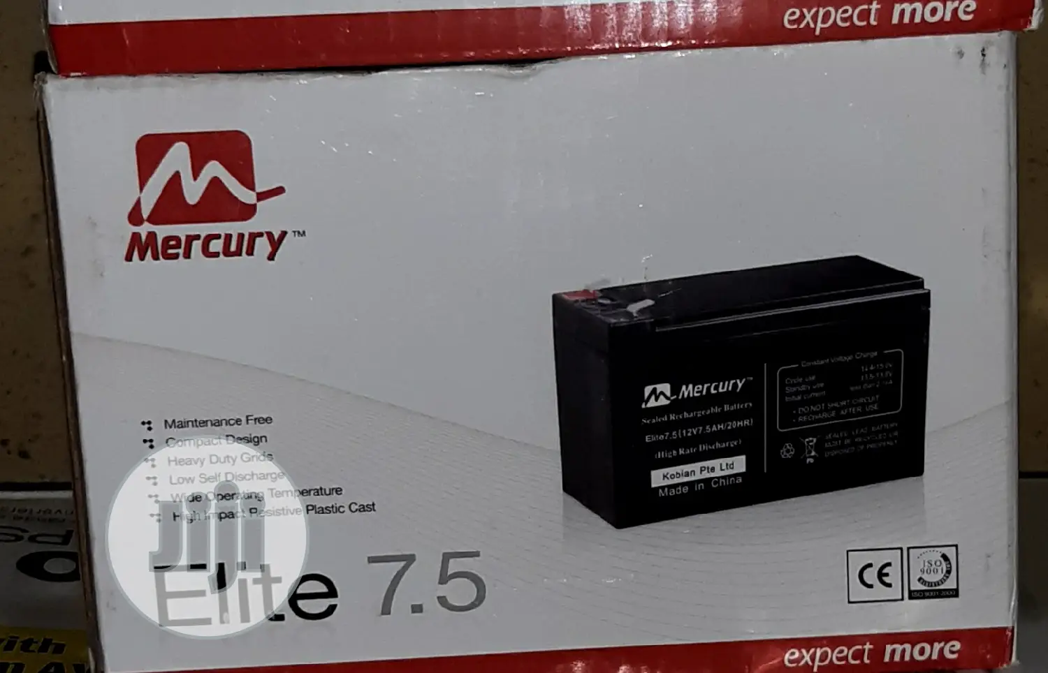 12VOLT 7.5amps Mercury Battery