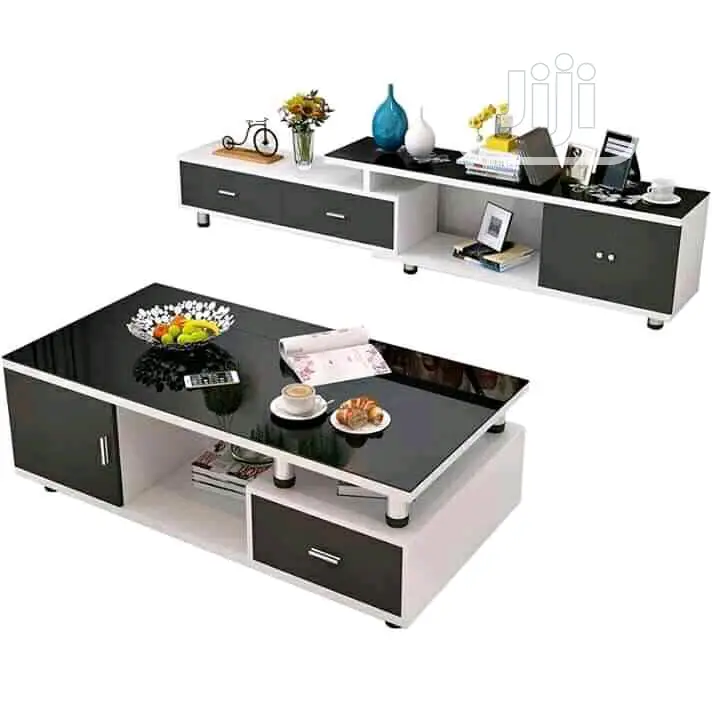 Glass Top Center Table With 5ft Tv Stand With Glass