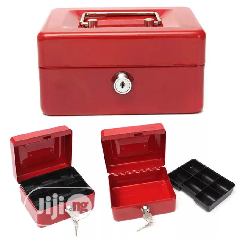 Practical Mini Petty Cash Money Box Stainless Steel Security