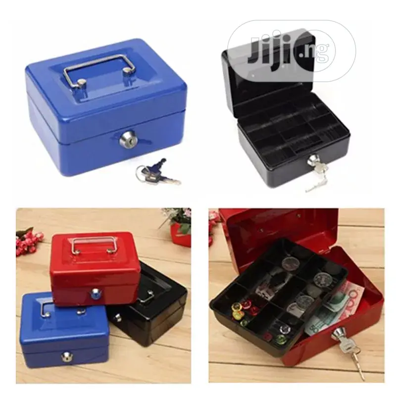 Practical Mini Petty Cash Money Box Stainless Steel Security