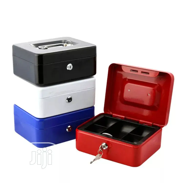 Practical Mini Petty Cash Money Box Stainless Steel Security