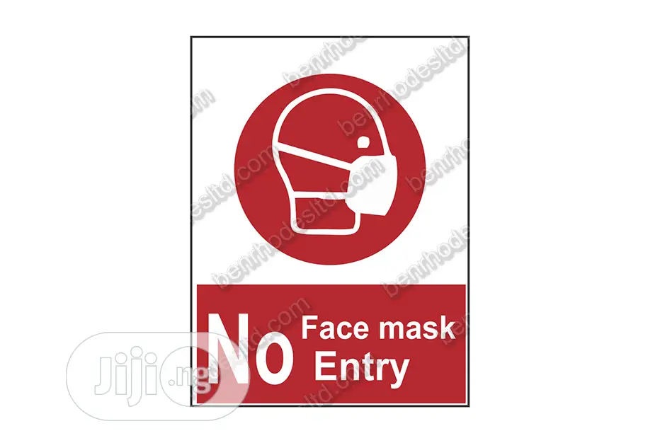 No Face Mask No Entry Sign - Benrhodesltd.Com